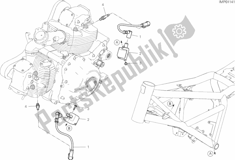 Wszystkie części do Wi? Zka Przewodów (cewka) Ducati Scrambler Icon Dark USA 803 2020